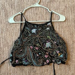 Vintage Hand beaded backless crop top! Size M.